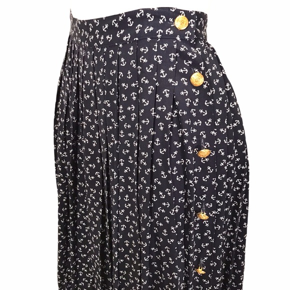 Vintage Rare Navy Dress 2 pc Matching Top & Skirt Nautical Theme - Picture 8 of 14